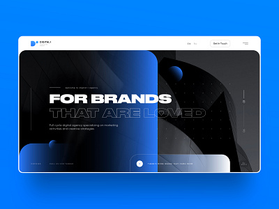 Digital i – Start Screen blue branding cyber design dribbble future minimal sketch trend ui ux vue.js web website white