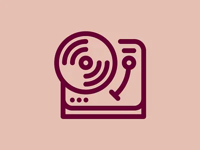 Day 34 - Turntable - 100 Icons Daily 100days design icon illustration leeayr logo minimal music turntable vector