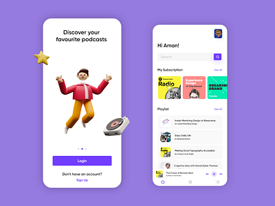 Podcast App app design design dribbble illustrations podcast podcast app podcasting ui ui design ux uxdesign