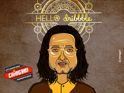 Hello dribbble chingari design dribbble dribbble invite guruji hello illustration sacred games shot thanks