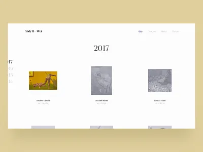 Gallery page — Andy H. Wei art art direction artist design gallery painter painting portfolio typography ui ux web webdesign website