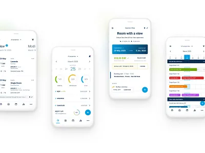 PMS mobile app android app app design application calendar design graphic ios mobile reservation saas saas app saas design ui ux web