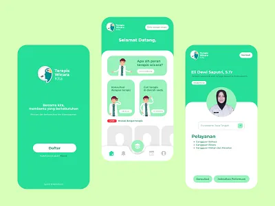 Terapis Wicara Kita UI UX app application branding design flat minimal minimalist ui ux vector