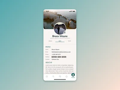 DAILY UI_profile screen day 6 design flat ui