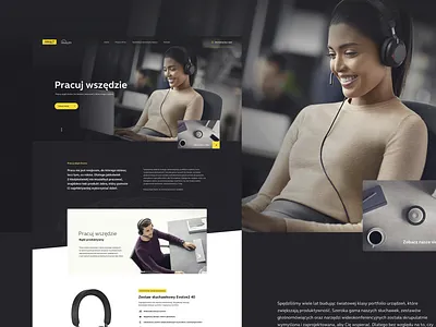 Jabra Axium Landing Page b2b communication electronic headset homeoffice landingpage product design shop warsaw wordpress wordpress development