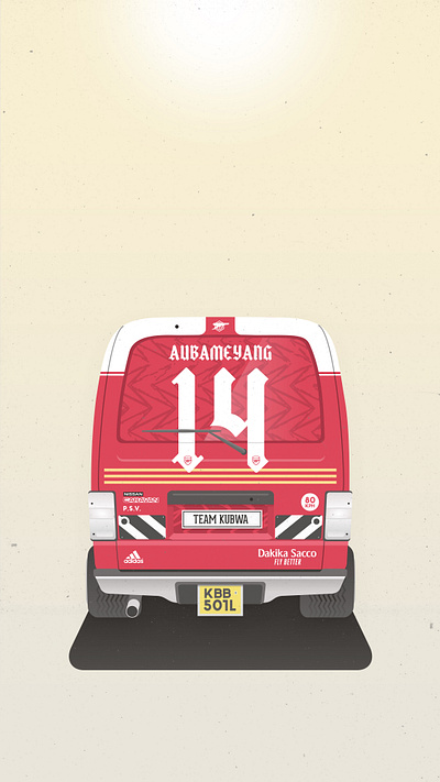 matatu illustration #3 arsenal art by stino artbystino car fan art flat design flat illustration football illustration matatu premier league public transport soccer van vector vehicle wallpaper