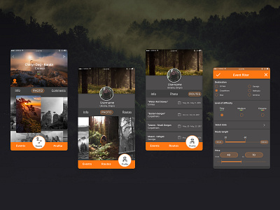 Hiking. Mobile app// Part 2 app application concept design design hiking interface mobile mobile app ui ux