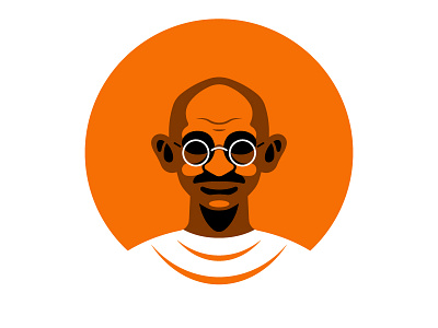 Mahatma Gandhi face gandhi illustration portrait vector