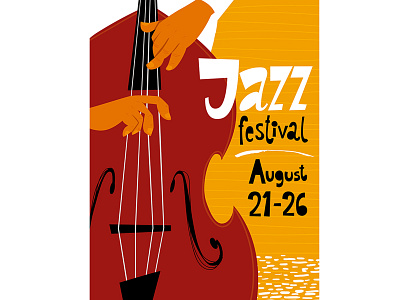 Jazz festival poster card design festival flat illustration jazz minimal music musician party poster vector