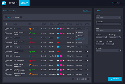 Clipping tool - cut the necessary parts of video content. cutting tool dark dark mode dark theme figma light theme product design video clips video editing video editor