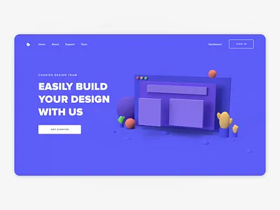 Cookies Landing Page 3d 3d landing cookies design interface landing landingpage ui uiux ux web web design webdesign webpage website