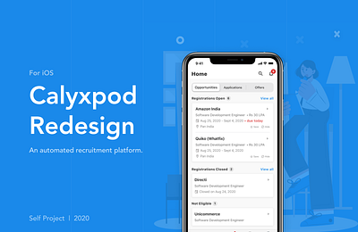 Calyxpod- App Redesign || UI/UX appdesign calyxpod casestudy information architecture interface ios job recruitment redesign ui uiux ux uxdesign