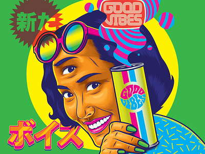 Enjoy Good Vibes advertising art design illustration japan lettering pop art psychedelic retro surrealism type typography vector vintage