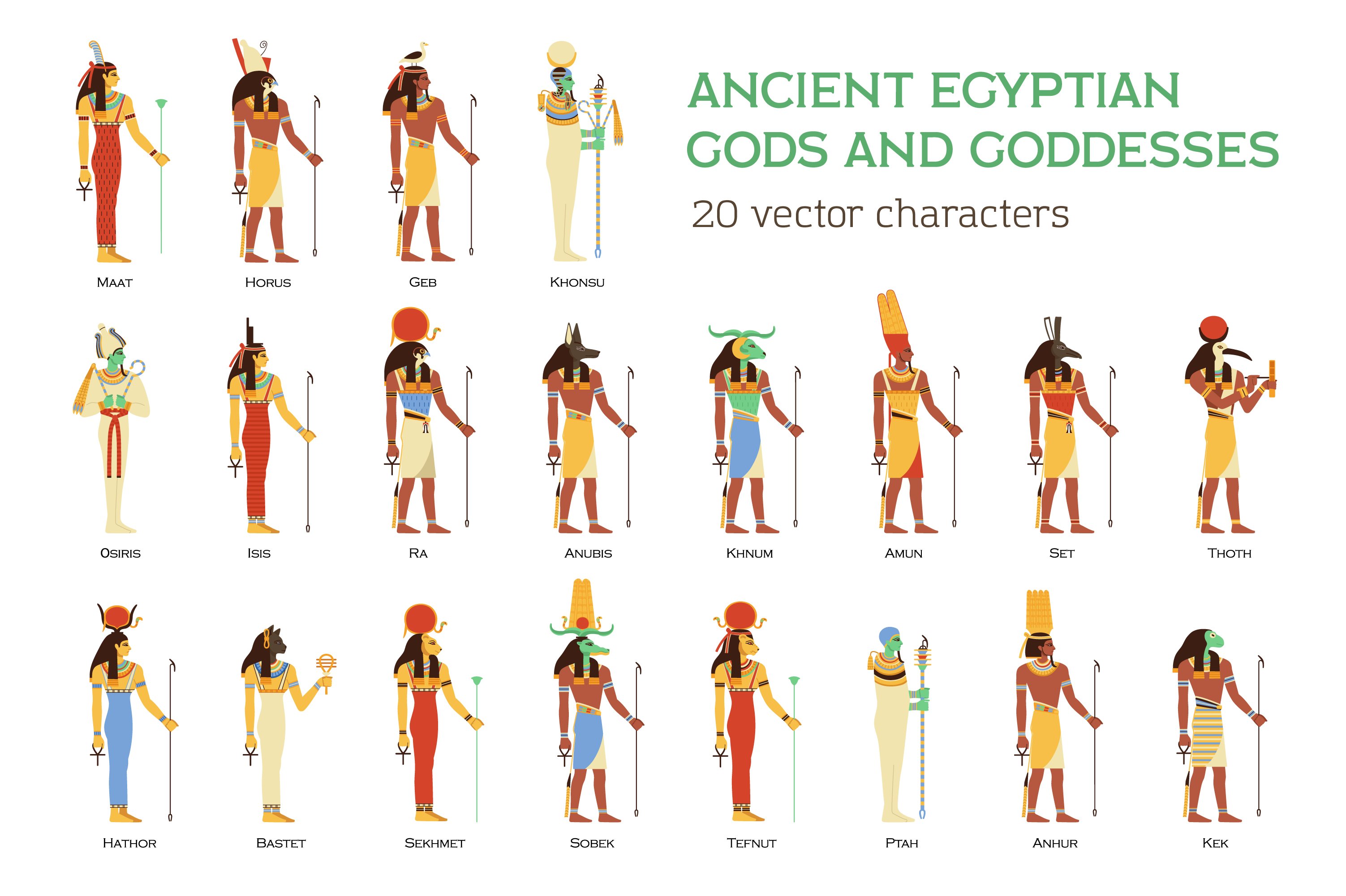 Gods And Goddesses Of Ancient Egypt By Good_studio On Dribbble