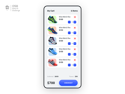 Shopping Cart | Daily UI Challenge 058 058 app cart dailyui delivery discount offers price shopping uidesign