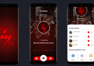 ZZ Radio Mobile App android android app android app design ios ios app mobile app radio app ui ui ux ux