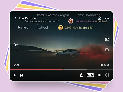 Video page app design ui ux