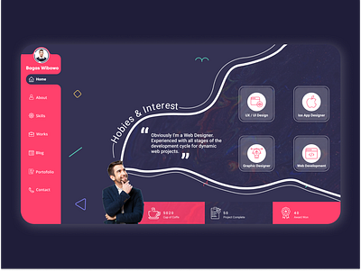 About Curriculum Vitae cv design cv template dark mode dark ui design illustration web