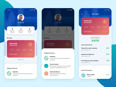 Card Management Mobile App card management mobile app mobile app design mobile apps mobile design mobile interface mobile ui ui