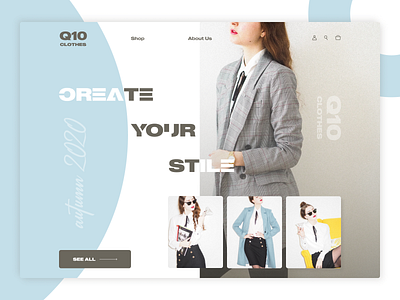 Сlothing store concept autumn branding clothes concept design main page online shop ui ux web design