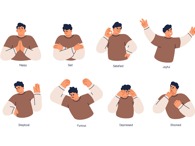 Man showing different emotions set by Good_studio on Dribbble