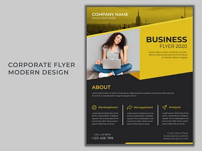Corporate flyer design template branding design illustration typography ui ux vector
