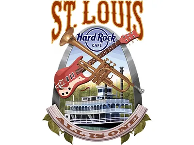 Hard Rock Cafe "St. Louis" T-shirt apparel guitar hard rock illustration illustrations rock n roll st. louis vector vector art
