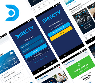 DIRECTV self care app app app design application directv mobile mobile app mobile app design mobile design ott selfcare tv ui uiux