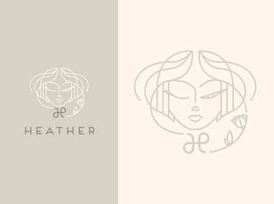 Heather - Beauty logo beautiful beauty beauty logo beauty product facelogo girl girl illustration girllogo girls girly heather monoline monoline font monoline logo parfume