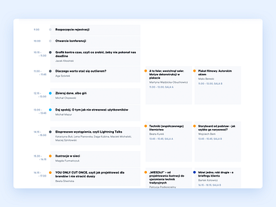 One day conference programme conference event light programme table time ui webdesign