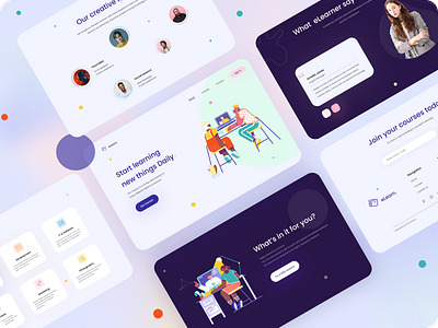 eLearn Landingpage education elearning courses flat illustration landingpage minimal ui ux web
