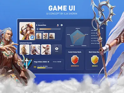 Game Ui Concept app art collors work design graphic illustration ui
