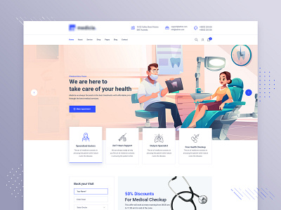 Medical Service Website agency agency branding branding clean dental hospital dentist design doctor doctor app hospital landing page medical medical service medicine minimal product design startup website website design