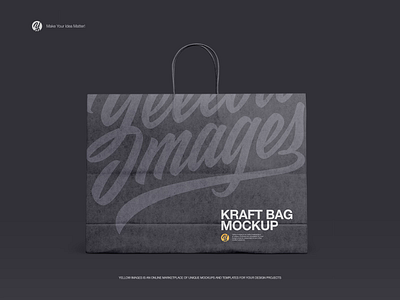 Kraft Shopping Bag with Rope Handle Mockup - Front View bag big branding creative design graphic kraft mockup mockups package packaging paper shopping shopping bag