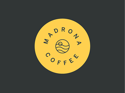 Madrona Coffee Logo coffee coffee shop logo ocean sunset