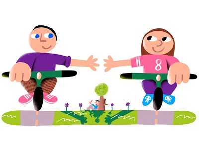 Safely Outdoors #2 character colorful corona covid digital illustration digital illustrator editorial flat illustration illustration art illustration artwork illustration digital illustrations illustrator ipad pro art procreate procreate app procreate art procreateapp texture