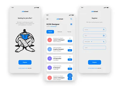 Jobstreet ( UI Design) app app design dribbble dribbble best shot jobstreet mobile app philippines ui ui design uidesign uiux web webdesign website design