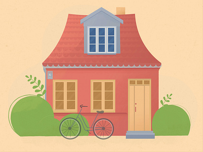 Cute house bike cute cute art cute illustration design flat graphic graphic design graphicdesign graphics home house illustration illustration art illustrations illustrator minimal plants vector vector art