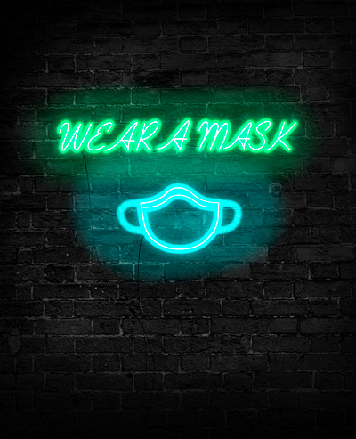 Wear a Mask digital art digital illustration health health care illustration neon sign procreate