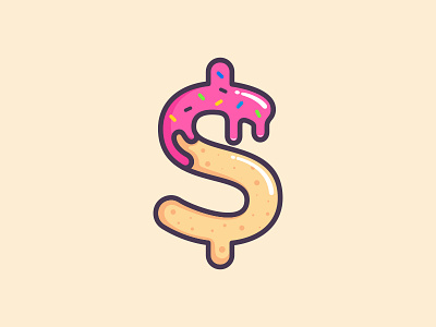 Keke Kreme app branding cake character creme cute dollar donut dual meaning icon illustration logo logos money playful simple youthful