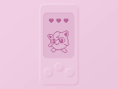 🌸 Jigglypuff, tamagotchi's 🎤 90s animation childhood clear design illustration jigglypuff kids mobile ui neomorphism pink pixelart pokeball pokemon pokémon simple tamagotchi