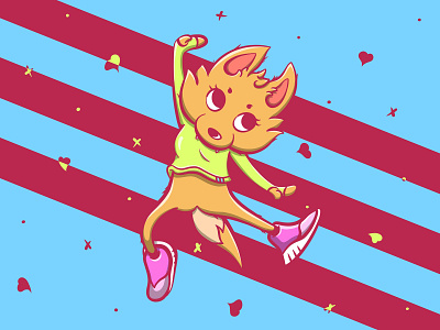 Sporty Pup adidas adorable animal colourful cute design hearts illustration procreate wolf