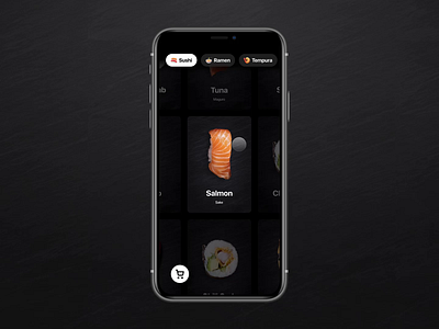 Japanese Food App animation app cards delivery delivery app food food and drink interaction ios japanese ramen sushi