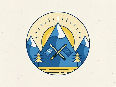 NAU axes design flagstaff illustration landscape mountains northern arizona university stylized vector