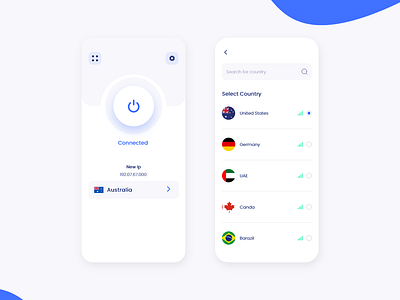 Mobile VPN App UI design