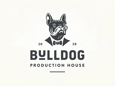 Bulldog baron branding bulldog character dog french illustration logo portrait productions retro vintage