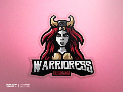 Mascot logo - Warrioress design esportslogo illustration illustrator logo mascot mascotlogo vector
