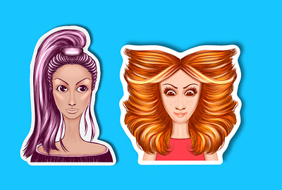 7482F9C9 5F70 4E98 AD1C 3A2026E35678 avatar branding design fashion girl icon illustration procreate stickers stiker