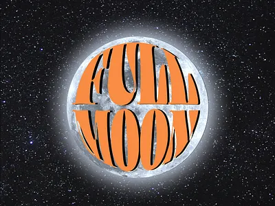 full moon 36daysoftype full moon glow glow in the dark glowing graphic design illustration retro simple space type typogaphy vintage
