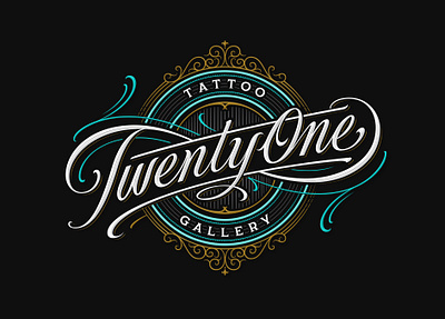 21 TATTOO GALLERY branding calligraphy hand lettering handlettering lettering logo logotype type typography vintage